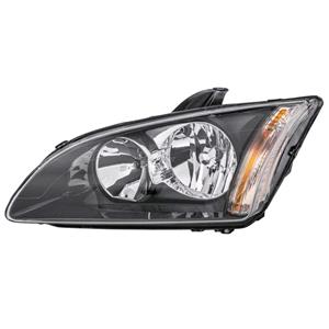 Headlight, Focus '05 '08 LH Headlamp, Black Bezel, Original Equipment   1LL010201071, HELLA