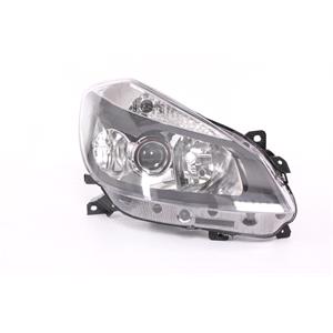 Lights, Right Headlamp (Black Bezel, With Cornering Lamp, Halogen, Takes H7 / H7 / H1 Bulbs, Supplied With Levelling Motor) for Renault CLIO Grandtour 2005 2009, 
