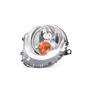 Lights, Left Headlamp (Amber Indicator, Halogen, Takes H4 Bulb, Supplied With Motor) for Mini Clubman 2006 on, 