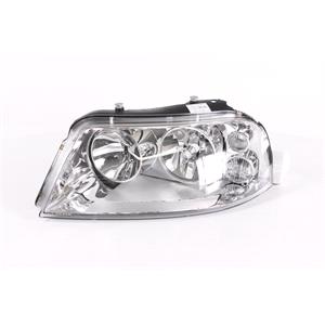 Lights, Left Headlamp (Chrome Bezel, With Motor, Takes H1/H7 Bulb) for Volkswagen SHARAN 2000 2010, 