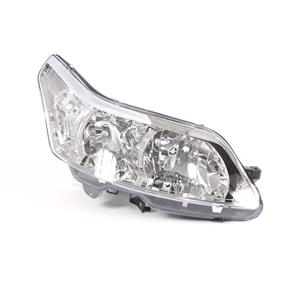Lights, Right Headlamp (Halogen, Takes H1/H7 Bulbs, Supplied With Motor) for Citroen C4 2004 on, 