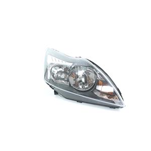 Lights, Right Headlamp (Black & Chrome Bezel, Electric With Motor) for Ford FOCUS II Saloon 2008 2011, 