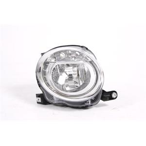 Lights, Right Headlamp (Low Beam, Halogen, Takes H7 Bulb, Supplied With Motor) for Fiat 500 C 2008 on, 