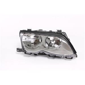 Lights, Right Headlamp (Silver Bezel, Saloon & Estate, Takes H7/ H7 Bulbs) for BMW 3 Series Touring 2002 2005, 