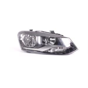 Lights, Right Headlamp (Twin Reflector, Halogen, Takes H7/H7 Bulbs, Supplied With Motor) for Volkswagen Polo 2009 2014, 