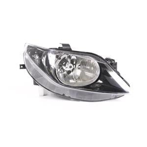 Lights, Right Headlamp (Halogen, Single Reflector, Takes H4 Bulb) for Seat IBIZA V SPORTCOUPE 2008 2012, 