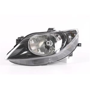 Lights, Left Headlamp (Halogen, Single Reflector, Takes H4 Bulb, Supplied With Motor, Original Equipment) for Seat IBIZA V ST  2008 2012, 