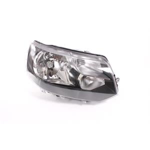 Lights, Right Headlamp (Single Reflector, Halogen, Takes H4 Bulb, Supplied Without Bulbs) for Volkswagen TRANSPORTER Mk V Bus 2010 on, 