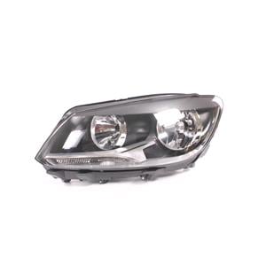 Lights, Left Headlamp (Halogen, Takes H4 Bulb, Supplied With Bulbs and Adjustment Motor, Original Equipment) for Volkswagen CADDY III Life and Maxi 2010 2013, 