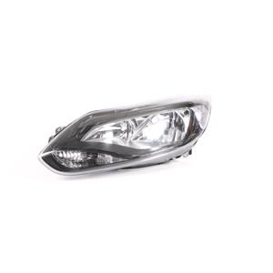 Lights, Left Headlamp (With Black Bezel, Halogen, Takes H7 / H1 Bulbs, Supplied With Motor) for Ford FOCUS III 2011 2014, 