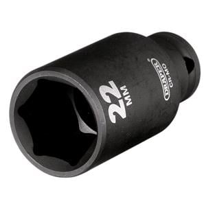 3/8" Impact Sockets, Draper 20180 HI TORQ Metric Deep Impact Socket, 3/8" Sq. Dr., 22mm, Draper