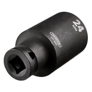 3/8" Impact Sockets, Draper 20182 HI TORQ Metric Deep Impact Socket, 3/8" Sq. Dr., 24mm, Draper