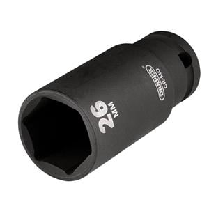 3/8" Impact Sockets, Draper 20193 HI TORQ Metric Deep Impact Socket, 3/8" Sq. Dr., 26mm , Draper