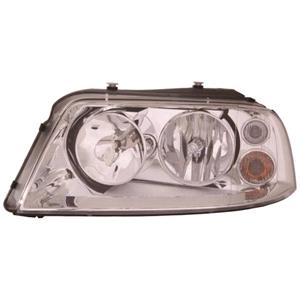 Lights, Left Headlamp (Halogen, Takes H7 / H1 Bulbs, Original Equipment) for Seat ALHAMBRA 2001 2010, 