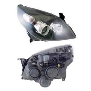 Lights, Right Headlamp (Black Bezel, Halogen, Takes H1/H7 Bulbs, Supplied With Motor) for Opel VECTRA C 2006 on, 