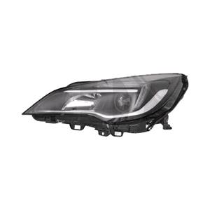 Lights, Left Headlamp (Halogen, Takes H7 / H1 Bulbs, With LED Daytime Running Light, Supplied With Bulbs & Motor, Original Equipment) for Vauxhall ASTRA 2015 on, 