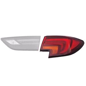 Lights, Right Rear Lamp (Outer, On Quarter Panel, 5 Door Hatchback Only, LED Type, Original Equipment) for Vauxhall ASTRA 2015 2019, 