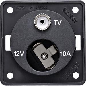 Electrical Caravan Accessories, W4 12V Auxiliary Socket TV Point   Anthracite, W4