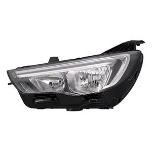 Lights, Right Headlamp (Halogen, Takes H7 / H7 Bulbs, With LED Daytime Running Light, Original Equipment) for Opel GRANDLAND X Van 2017 Onwards, 