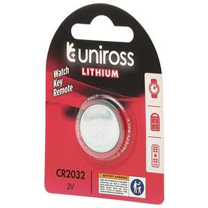 Domestic Batteries, Uniross Lithium Coin Cell CR2032 Battery (Single), Draper