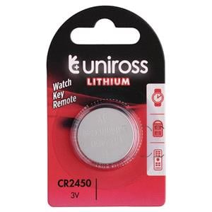 Domestic Batteries, Uniross Lithium Coin Cell CR2450 Battery (Single), Draper