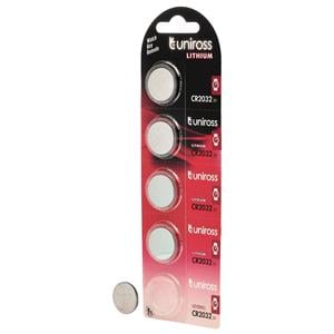 Domestic Batteries, Uniross Lithium Coin Cell CR2032 Batteries (Pack of 5), Draper