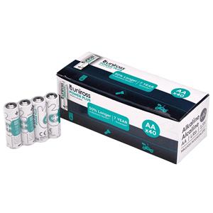 Domestic Batteries, Uniross LR6 AA Power Plus Alkaline Batteries (Pack of 40), Draper