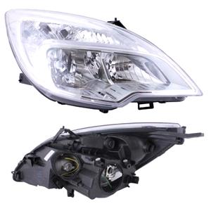 Lights, Right Headlamp (Without AFS, Halogen, Takes H1/H7 Bulbs, Electric Adjustment, Supplied With Motor) for Opel MERIVA B 2010 on, 