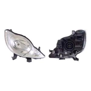 Lights, Right Headlamp (Single Reflector, Halogen, Takes H4 Bulb, Supplied With Motor, Original Equipment) for Peugeot 107 2005 on, 