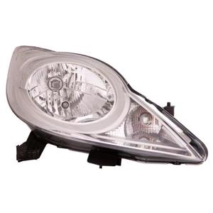 Lights, Right Headlamp (Halogen, Takes H4 Bulb, Supplied With Motor, Original Equipment) for Peugeot 107 2012 2014, 