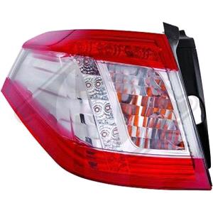 Lights, Left Rear Lamp (Estate Model Only, Outer On Quarter Panel, LED, Supplied With Bulbholder And Bulbs, Original Equipment) for Peugeot 508 SW 2011 on, 