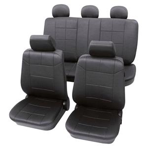 Seat Covers, Leather Look Dark Grey Seat Covers   For  Peugeot 207 2006 Onwards, Petex