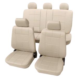 Seat Covers, Beige Car Seat Covers with Classy Leather Look For Vauxhall COMBO TOUR  2001 2012, Petex