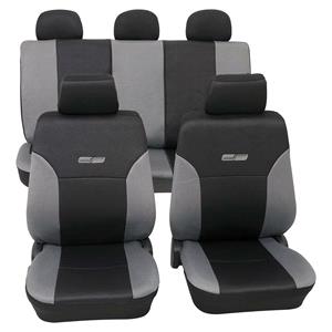 Seat Covers, Grey & Black Leather Look Car Seat Covers   For Volkswagen Passat 2000   2005, Petex