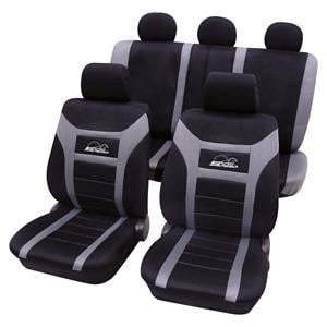 Seat Covers, SAB 1 VARIO Petex Super Speed Black & Grey 11 Piece, Petex