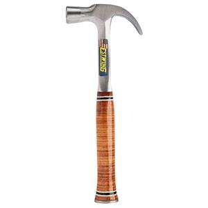 Hammers, Estwing Curved Claw English Pattern Hammer with Leather Grip, 24oz/672g, Draper