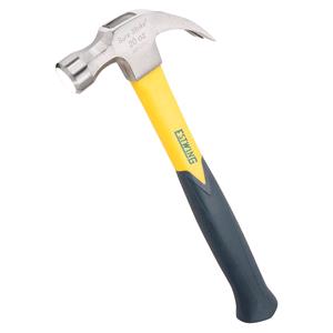 Hammers, Estwing Sure Strike Curved Claw Hammer with Fibreglass Handle, 20oz/567g, Draper