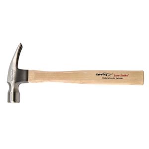 Hammers, Estwing Sure Strike Straight Claw Hammer with Hickory Handle, 20oz/560g, Draper