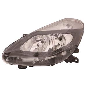 Lights, Left Headlamp (With Black Bezel, Takes H7 / H7 Bulbs, Supplied Without Bulbs or Motor, Original Equipment) for Renault CLIO III 2011 2013, 