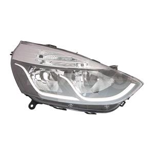 Lights, Right Headlamp (Halogen, Takes H1 / H7 Bulbs, Dynamique Models, Original Equipment) for Renault CLIO IV 2016 on, 