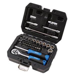 Socket Set, Draper 24223 HI TORQ Metric Socket and Bit Set, 1/4" Sq. Dr. (40 Piece), Draper