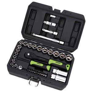 Socket Set, Draper 24235 HI TORQ Metric Socket and Bit Set, 1/4" and 3/8" Sq. Dr. (48 Piece), Draper