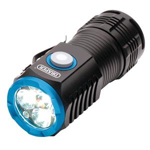 Torches, Draper 24258 LED Rechargeable Pocket Torch, 3 x 8W, 1800 Lumens, Draper