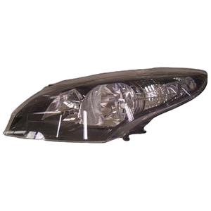 Lights, Left Headlamp (Black Bezel, Halogen, Takes H7 / H7 Bulbs, Supplied With Motor, Not For GT  Line, Original Equipment) for Renault MEGANE Hatchback 2012 2014, 