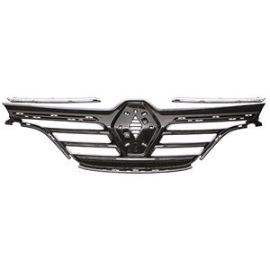 Grilles, Renault Megane 2016 2020 Front Bumper Grille, Gloss Black, Supplied With 2 Lateral Chrome Trims, 