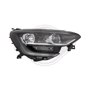 Lights, Right Headlamp (Halogen, Takes H7 / H7 Bulbs, With LED Daytime Running Light, Expression Models, Original Equipment) for Renault MEGANE IV Grandtour 2017 on, 