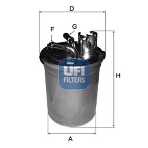 Fuel Filters, UFI Fuel Filter   2445100, UFI
