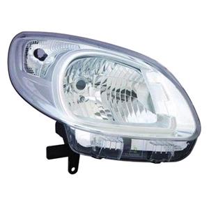 Lights, Right Headlamp (Halogen, Takes H4 Bulb, Silver Bezel, Supplied Without Motor) for Renault KANGOO 2013 on, 