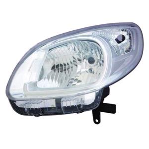 Lights, Left Headlamp (Halogen, Takes H4 Bulb, Silver Bezel, Supplied Without Motor) for Renault KANGOO Express 2013 on, 