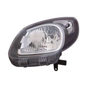 Lights, Right Headlamp (Halogen, Takes H4 Bulb, Black Bezel, For Z.E Models, Supplied Without Motor) for Renault KANGOO 2013 on, 